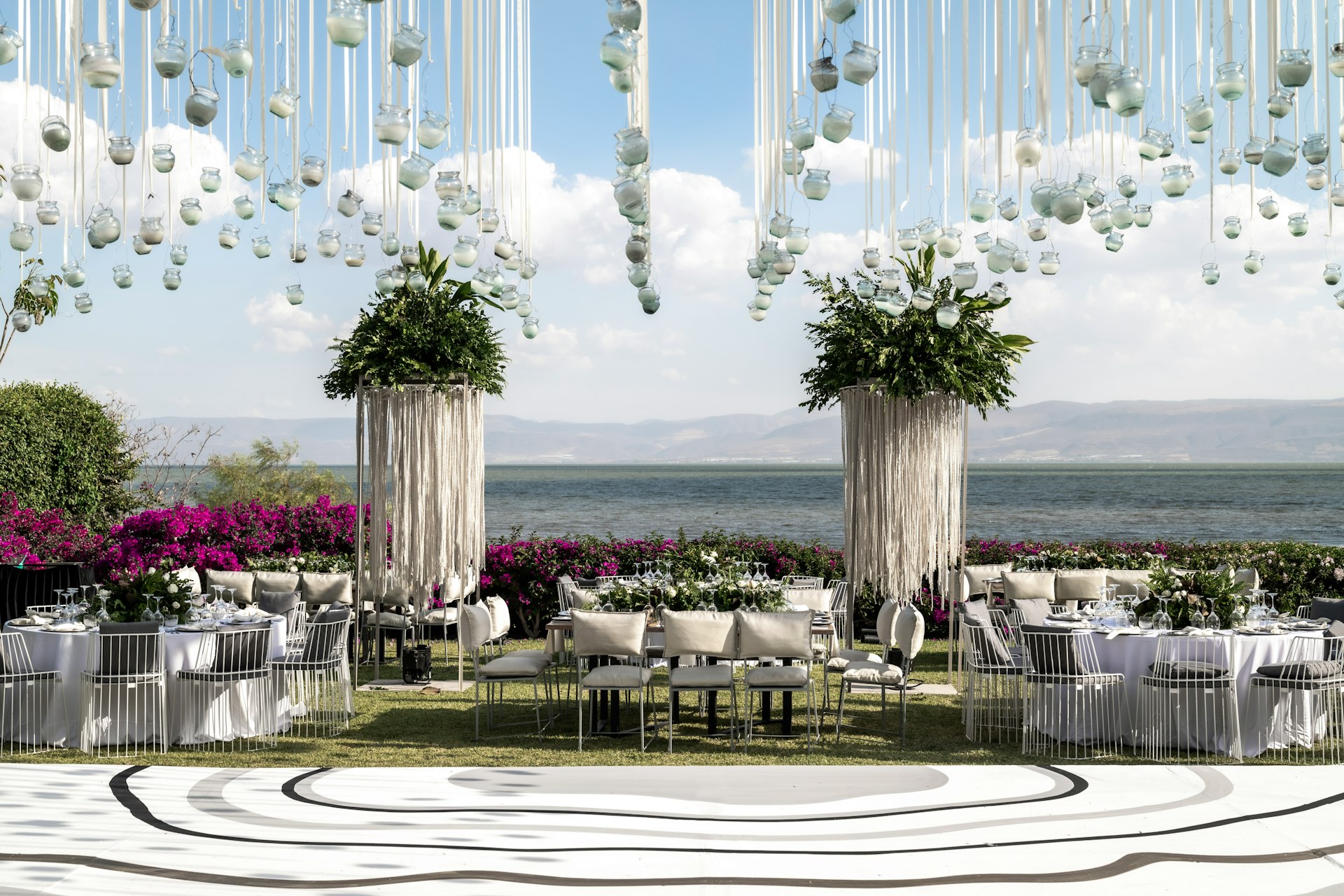 Stunning event venue setup with tables and chairs