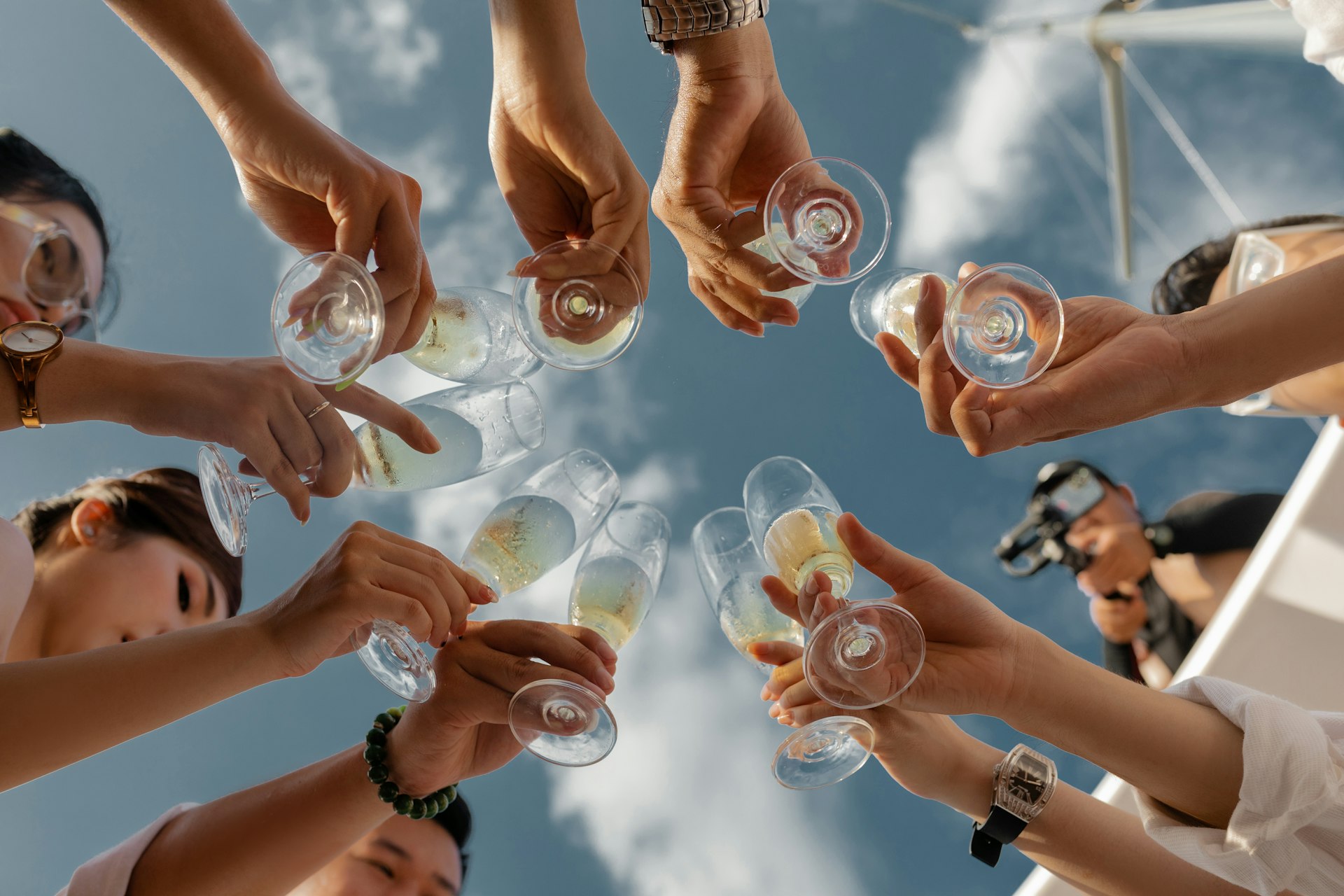 Friends celebrating at a hen party